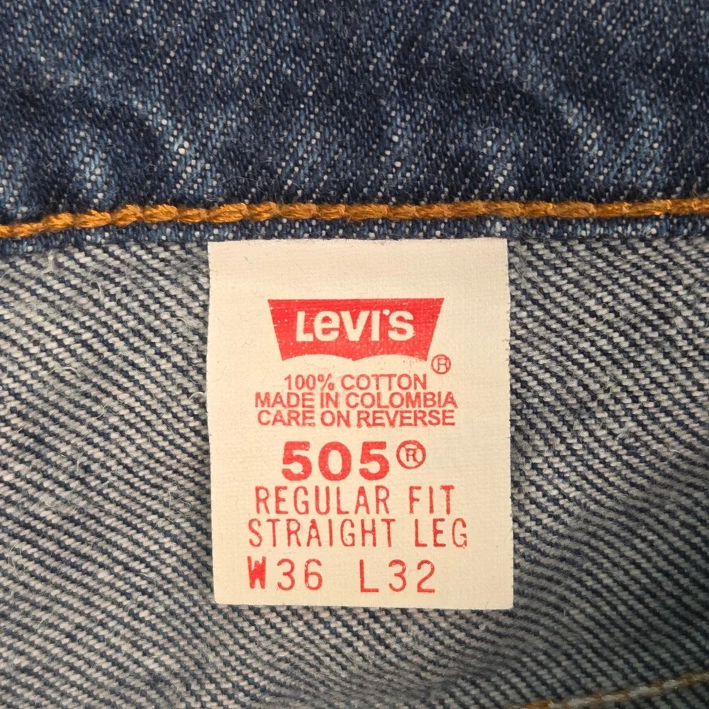 Vtg 90s Levi's 505 Jeans‎ Mens 36x32 Fits 34×32 Blue Straight Leg Vintage 1998